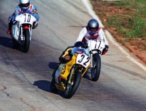 Gibson, Gary Gary Gibson tucks in at the 1984 WERA GNF. (Larry Lawrence photo)
