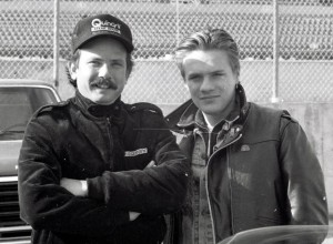 Kelly, Godwin Godwin Kelly and U2 drummer Larry Mullen at Daytona in 1989. (Photo by Larry Lawrence)