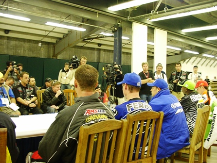 Media are abundant at Supercross races, this is because of intensive work by the communications staff of the series promoter. They've been working for years to keep the sport's profile high and you see the results. (Larry Lawrence photo)