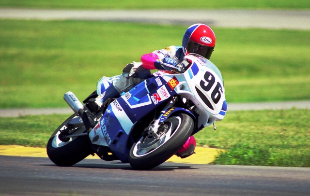 Michael Martin in a WERA Suzuki Cup race at Grattan (Mich.) Raceway in May of 1991. (Larry Lawrence photo)