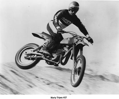 Tripes Marty Tripes on the factory Honda in 1978 from a Honda press kit.