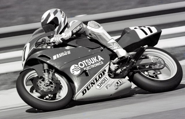 Kenny Roberts, Jr. on the Rainey Racing/Otsuka Yamaha at Road Atlanta in 1991. (Larry Lawrence photo)