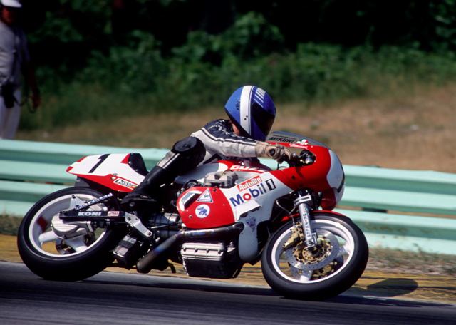 Brauneck 88-sm Doug Brauneck on the Dr. John Moto Guzzi. Brauneck was Battle of the Twins champ in 1987. (Larry Lawrence photo)