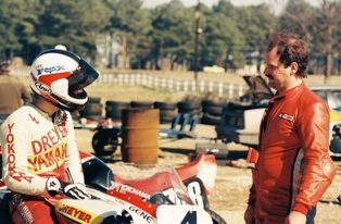 Burcham-Dreyer Burcham anxious to see i he still has a ride, talks with Dreyer after the race.