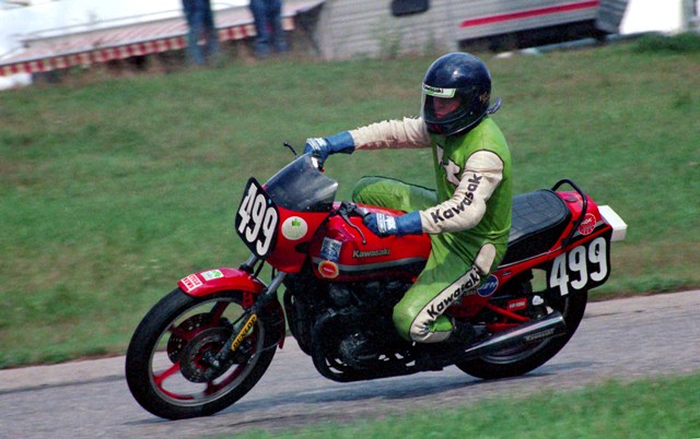 Hall, Kurt 1984-sm Kurt Hall as a WERA Novice racing at Grattan Raceway in 1984. (Larry Lawrence photo)
