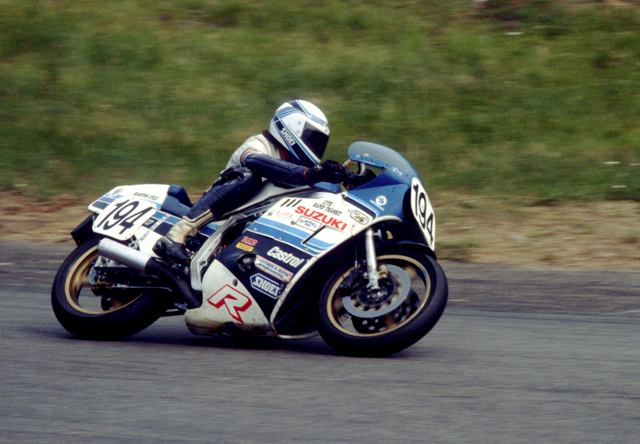 Hare, Roy-sm Roy Hare racing a Suzuki GSXR750 Superbike at Loudon in 1986. (Larry Lawrence photo)