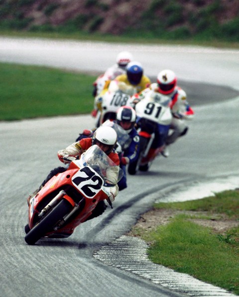 Texter-Daytona 89-sm Flat tracker Randy Texter on a Superbike in the 1989 Daytona 200. (Larry Lawrence photo)
