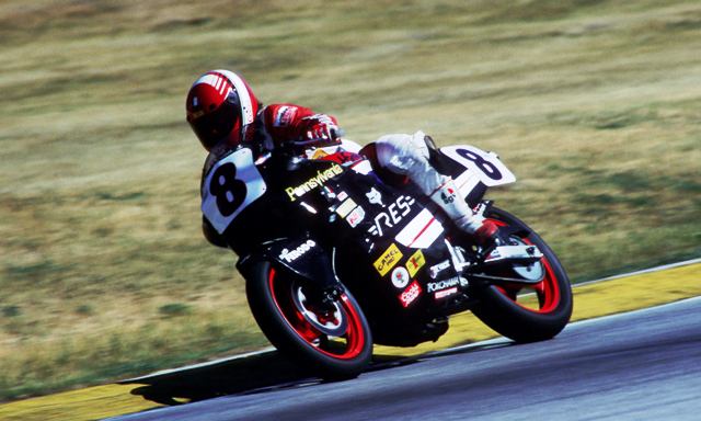 Doug Tosten in the AMA Supersport race at Road America in 1988. (Larry Lawrence photo)