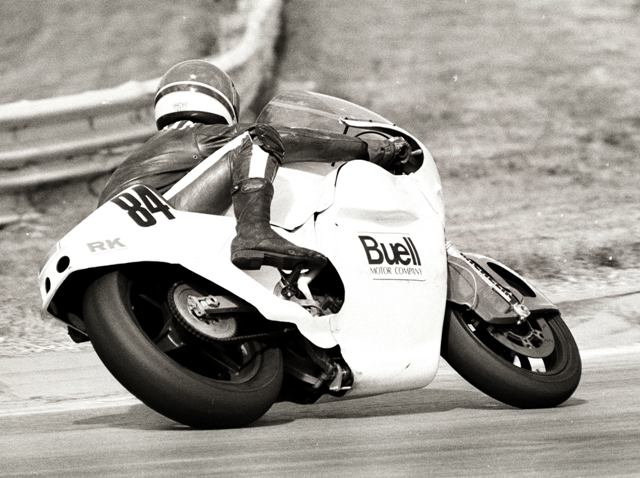 Wentworth, Steve - Buell 1st AMA-sm Steve Wentworth, who made his historic ride to become the first Buell rider to score AMA national points in Road America's Pro Twins race in 1987. (Larry Lawrence photo)