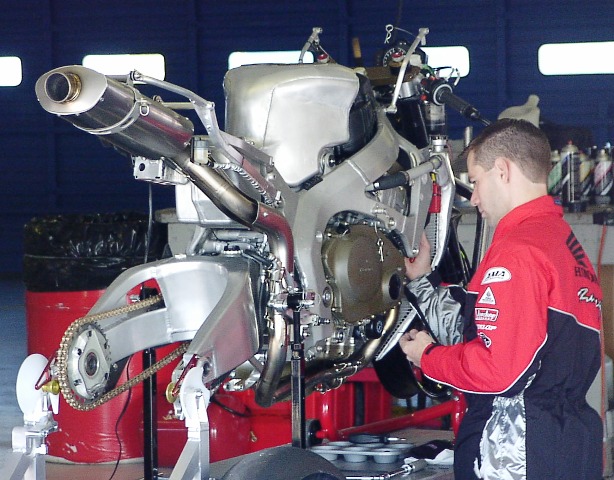 The 2004 Honda CBR1000RR when it first arrived in America for tire testing at Daytona International Speedway in December of 2003. (Larry Lawrence photo)