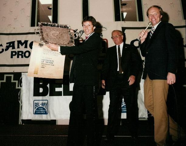 Lawson-Banquet '84 Eddie Lawson at the AMA Awards Banquet after he won his first of four 500cc Grand Prix World Championships.