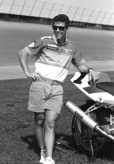 Stevens runner AMA Superbike Champion Thomas Stevens poses in front of his Kawasaki Superbike wearing the No. 1 plate. (Larry Lawrence photo)