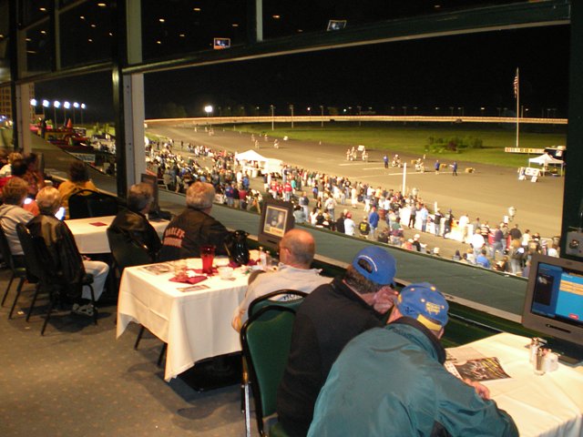 The view of Vernon Downs from the restaurant during the 2008 AMA Grand National at the track. (Larry Lawrence photo)