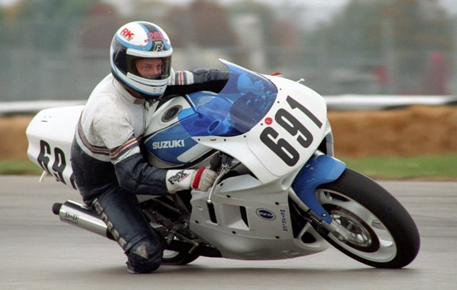 Wilson, Tom - IRP - Oct. 1991-sm Tom Wilson as a first-year WERA Expert racing a B Superstock race at Indianapolis Raceway Park in Oct. of 1991. (Larry Lawrence photo)