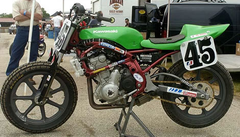 Werner-built Kawasaki flat tracker.