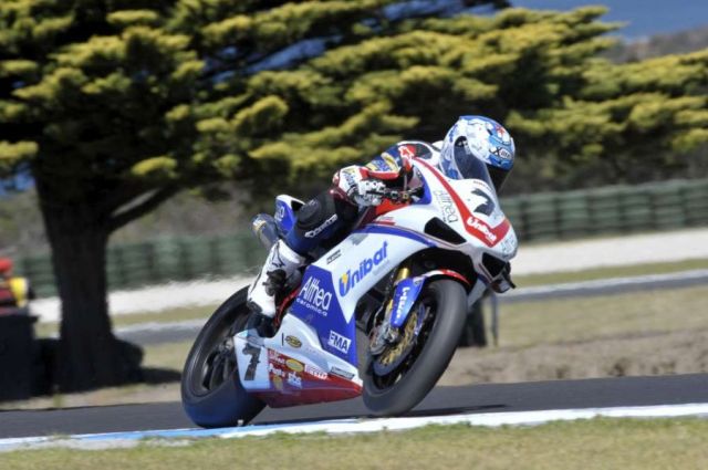Checa - Phillip Island 2010 The 37-year-year-old veteran Carlos Checa proved he still has what it take to win on the world championship level with a victory in race two in the World Superbike opener in Australia. (World Superbike Photo)