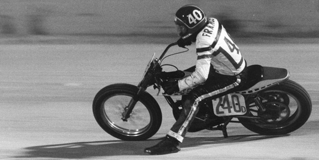 JFranceaction-1-sm Jim France flat track racing a Bultaco sometime in the early-to-mid 1970s. (Courtesy Jim France Collection)