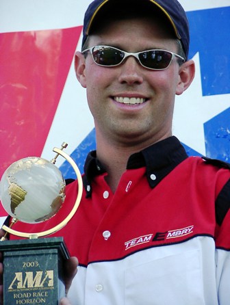 Stokes, Brian - 2003 - sm Brian Stokes, the 2003 AMA Road Race Horizon Award winner. (Larry Lawrence photo)