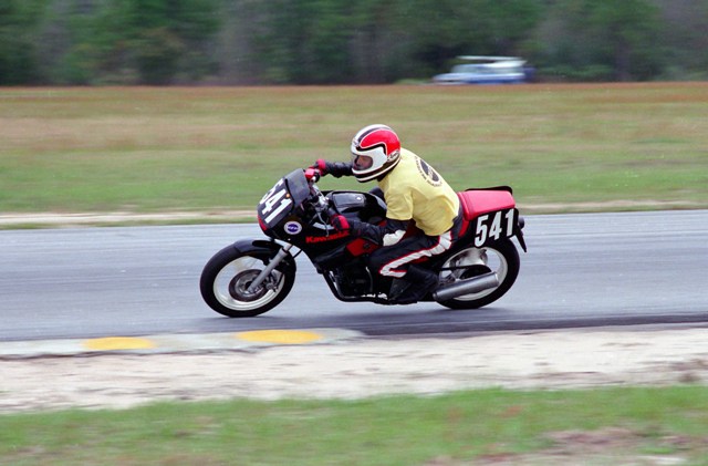 Here's what I was shooting in the above photo of me - Bike 541. A guy named Eric on a EX500.