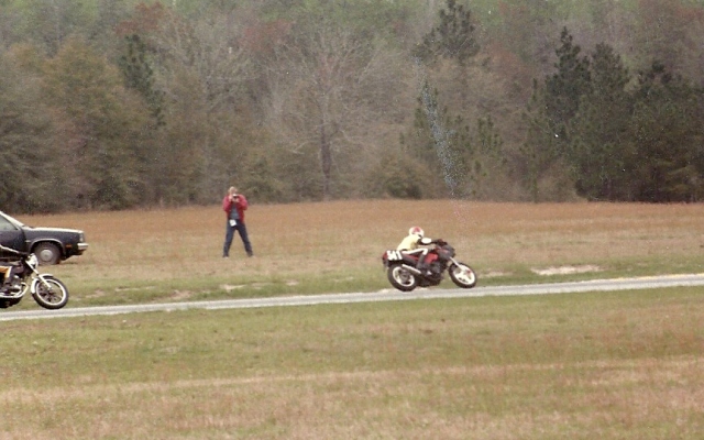 Me photographing Bike 541, Eric somebody, at Roebling Road in 1987.