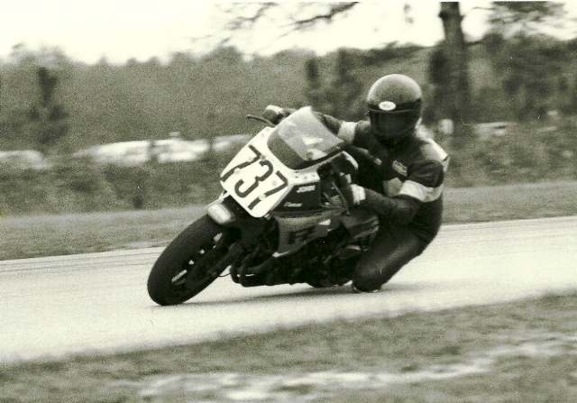 John Bulawa racing to victory in a WERA regional sprint race at Roebling Road in February of 1985. (Larry Lawrence photo)