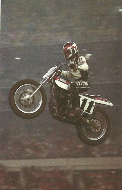 Eklund, Steve - 1978 Steve Eklund jumps his Yamaha en route to victory at the 1978 Houston TT. (AMA Press Kit photo)