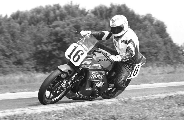 Mike Harlow races the Quester-Sullivan Suzuki GS1000 in a WERA National Endurance race at Road America in the mid-1980s. Quester Sullivan was one of the leading endurance teams on the 1980s. (Larry Lawrence photo)