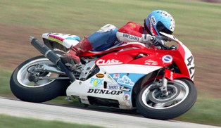 Fritz Kling on the Class Racing Kawasaki. (Larry Lawrence photo)