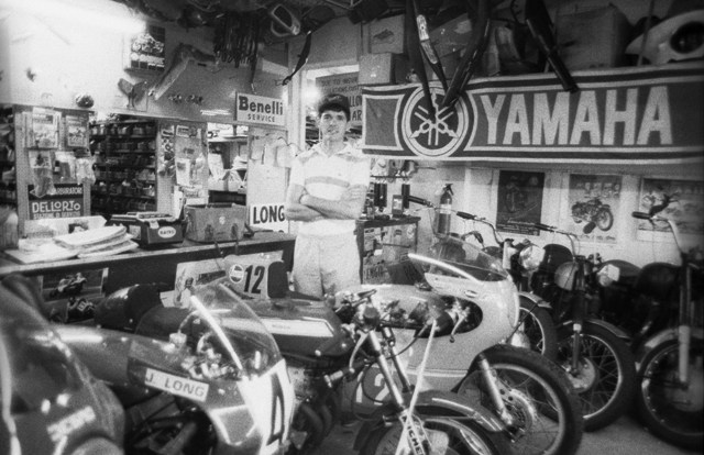 Long, John at shop 1986 John Long stands in the middle of Long’s Motorcycle Shop in this 1986 photo. (Larry Lawrence photo)