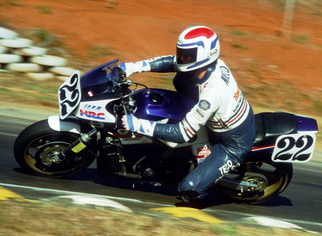 Nield, Bruce Bruce Nield races his ex-factory Honda at Road Atlanta in 1988. (Larry Lawrence photo)