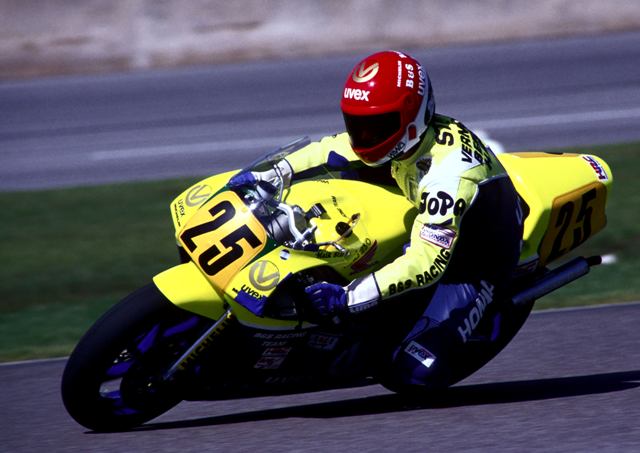 Stief, Maik - Daytona 1990 German rider Maik Stief racing his Honda 250 Grand Prix machine at Daytona International Speedway in 1990. (Larry Lawrence photo)