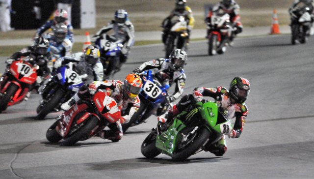 Nighttime racing for the Daytona 200 hasn't caught on with the fans like Daytona officials had hoped. (Larry Lawrence photo)