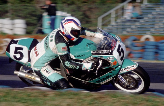 Heino, Jeff - 1988 GNF Jeff Heino racing his Suzuki at Road Atlanta in November of 1988 during the Suzuki GSXR Cup Finals. (Larry Lawrence photo)