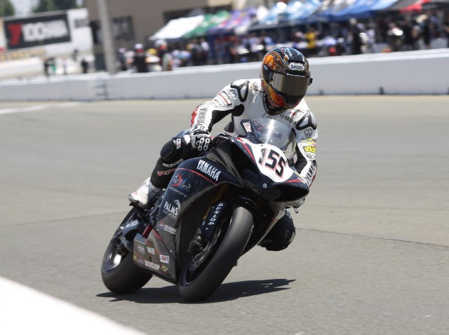 Yamaha’s Ben Bostrom captured the provisional pole on Friday during qualifying for the National Guard American SuperBike class at the West Coast Moto Jam at Infineon Raceway. (Clint Graves Photo)