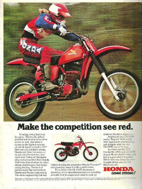 Elsinore 001 An ad for the 1978 Honda Elsinore.