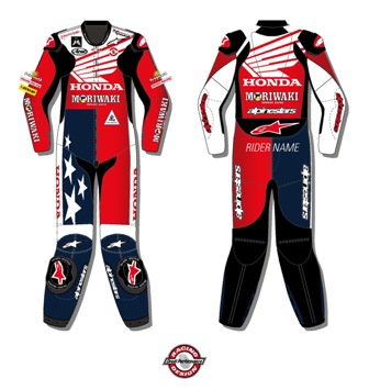Hayden's equally beautiful racing leathers.