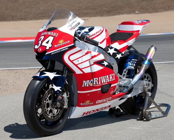 hondamoriwakiindymoto2-sm Roger Lee's rider for the Moto2 race at the Red Bull Indianapolis Grand Prix.