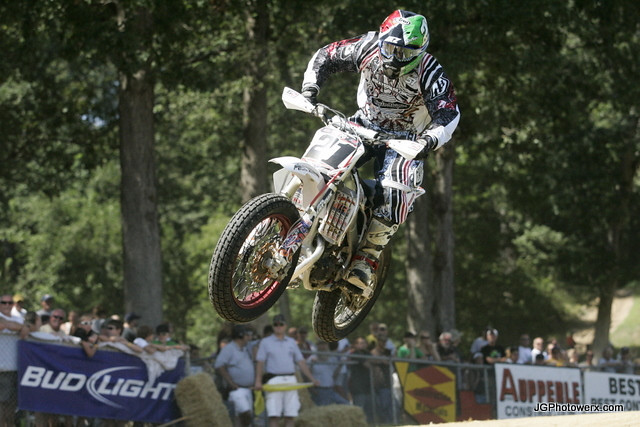 Jared TT Jared Mees over the jump at Peoria.