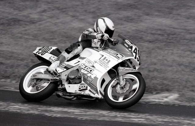 Tom Walther was one of the leading Canadian Superbike racers of the mid-1980s. The British Columbian scored three top-10 AMA Superbike finishes in 1987 aboard his Honda VFR750. His best outing came at Laguna Seca where he finished sixth. (Larry Lawrence photo)