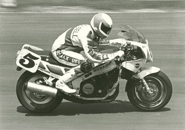 Russell - Solmax USA Scott Russell logged countless hours in the saddle of the Solmax Racing endurance machine, honing his skills to a razor edge. WERA endurance racing helped Russell go from rank novice to AMA National winner in the span of two years. (Larry Lawrence photo)
