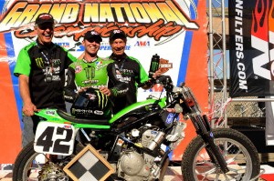 Springfield_Podium-Sept 2010 Bill Werner, Bryan Smith and Jay Springsteen (L to R) celebrate their team's Springfield Mile win.