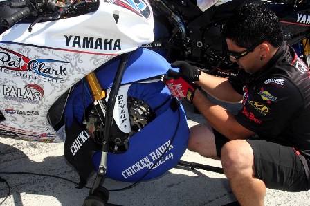 AMA_Chicken_Wrap_Lo-sm Chicken Hawk Racing Chicken Wraps wheel insulators are used by many AMA Superbike teams, including Pat Clark Motorsports.
