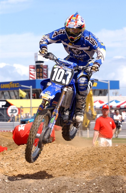 Reed - Daytona SX 2002 Chad Reed en route to winning the 125 East final at the Daytona Supercross in 2002. Reed, a then rookie in American racing, went on to win the AMA 125 East Supercross Championship. (Steve Bruhn photo)