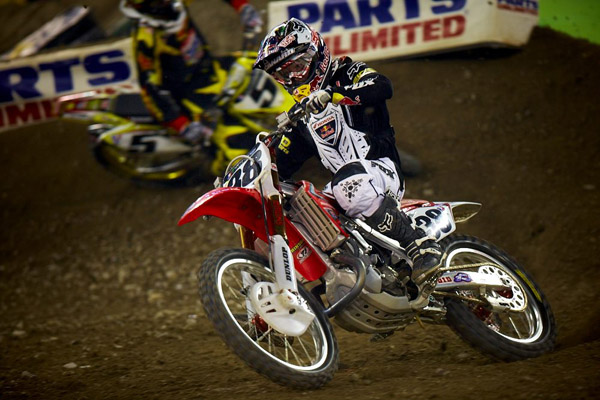 Canard raced a limited 2010 season in the premier AMA Supercross class, filling in for injured Factory Honda rider Andrew Short.