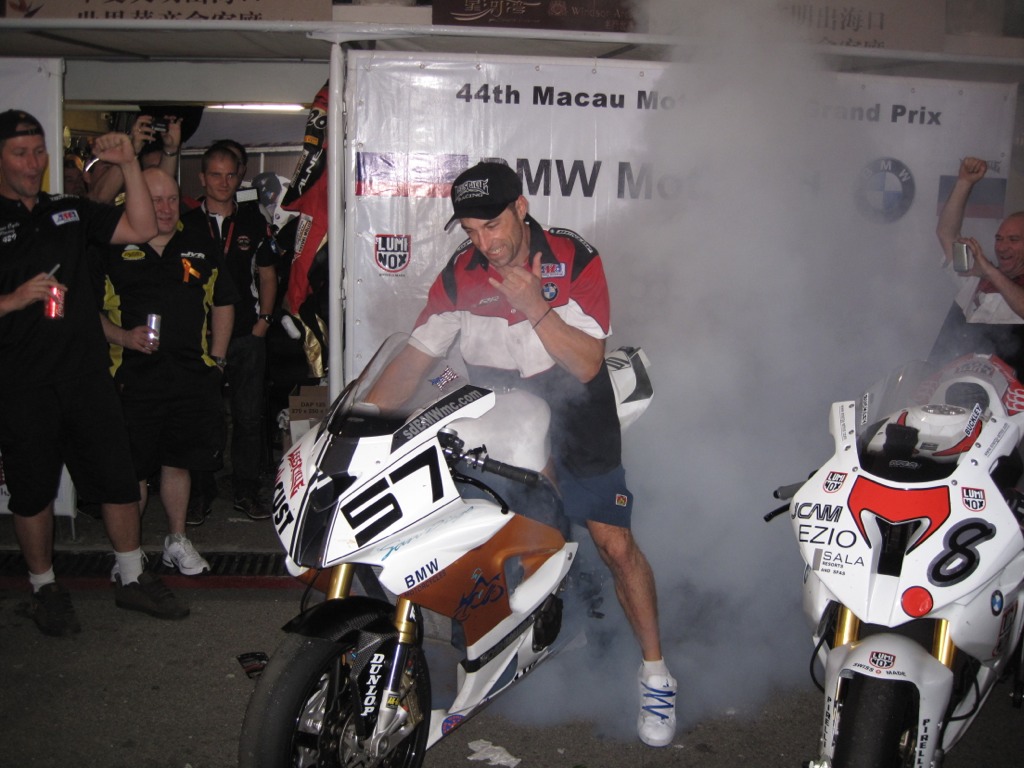 Toye burnout Jeremy Jeremy Toye earned a podium finish at the legendary Macau Grand Prix last weekend.
