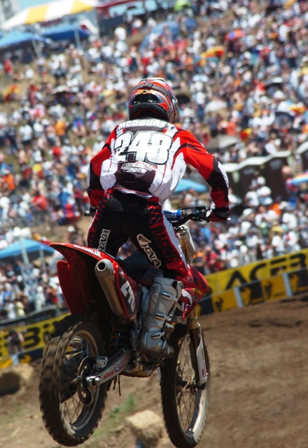 McGourty, Donnie - Hangtown 05 Tampa, Florida’s Donnie McGourty takes a jump during the Hangtown National in 2005. McGourty won a Canadian 125 East Motocross title in Canada in 2004. In America McGourty was better known as a Supercross specialist. He scored a top-10 (eighth) at the Daytona 125 East Supercross in 2005. (Larry Lawrence photo)
