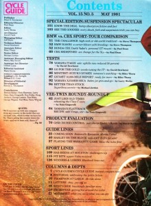 Photographers had to be creative to come up with a shot that would work on Cycle Guide's contents page.