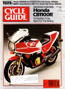 Cycle Guide tested Honda's gorgeous CB1100R in the Nov. 1981 issue. It was as close as you could get to a four-stroke Formula One bike at the time. Unfortunately this dream bike wasn't available in America.