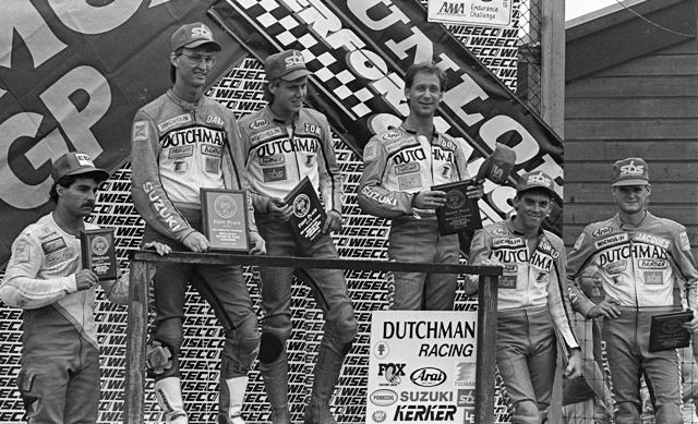 Dutchman Rcg. - Mid-Ohio 1990 Dutchman filled the podium of the 1990 EBC Endurance final at Mid-Ohio, with Dutchman Racing fielding two teams and finishing first and second. (Larry Lawrence photo)