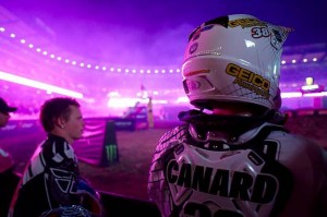 This Saturday marks the second year in a row that the final Monster Energy Supercross race in Anaheim will be PINK themed in support of the fight against breast cancer. (Photo Credit: Feld Motor Sports)